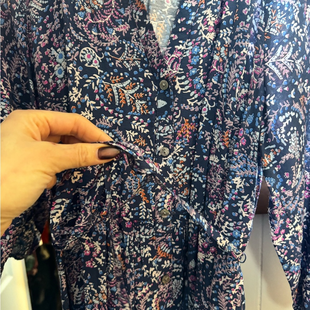 Sonoma Navy Floral Long Sleeve Dress - Picture 5 of 5